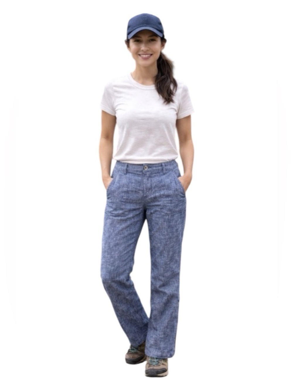 Bob Timberlake Cotton Chambray Outdoor Hiking Pants Medium Blue Size 2 Regular